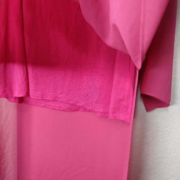 Soft Surroundings Womans Size M chiffon Jennifer Blouse in Magenta - Picture 4 of 8